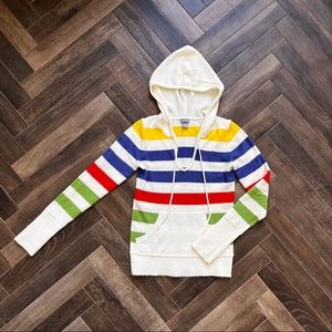 Y2K Colorful Striped Hooded Sweater